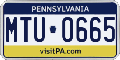 PA license plate MTU0665