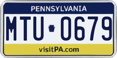 PA license plate MTU0679