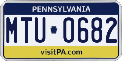PA license plate MTU0682