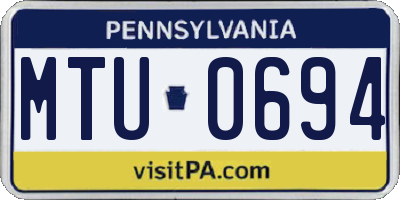 PA license plate MTU0694