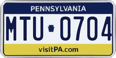 PA license plate MTU0704