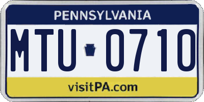 PA license plate MTU0710