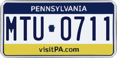 PA license plate MTU0711