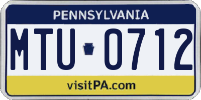 PA license plate MTU0712