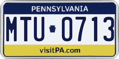 PA license plate MTU0713