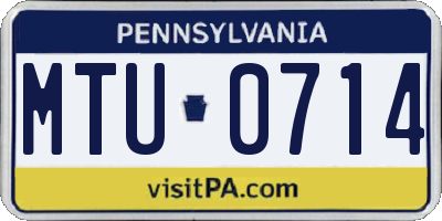 PA license plate MTU0714