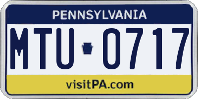 PA license plate MTU0717