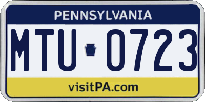 PA license plate MTU0723