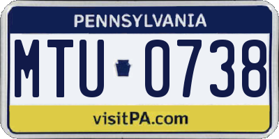 PA license plate MTU0738