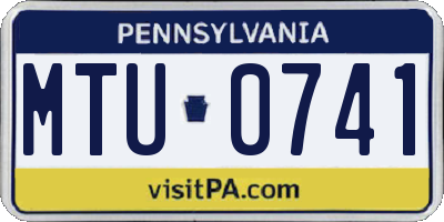 PA license plate MTU0741
