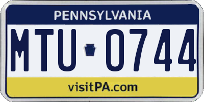PA license plate MTU0744