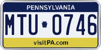 PA license plate MTU0746