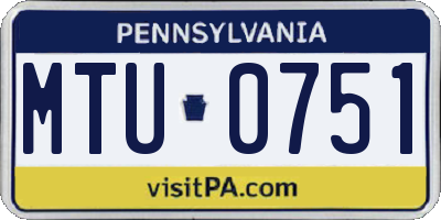 PA license plate MTU0751