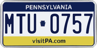PA license plate MTU0757