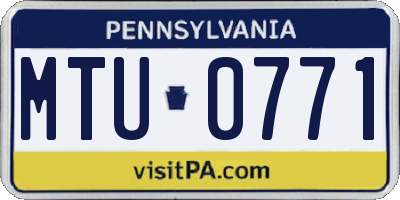 PA license plate MTU0771