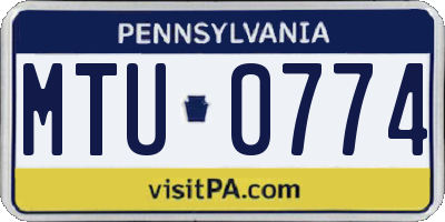 PA license plate MTU0774
