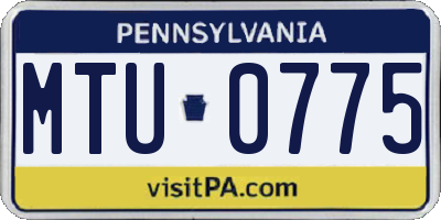 PA license plate MTU0775