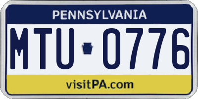 PA license plate MTU0776