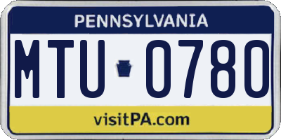 PA license plate MTU0780
