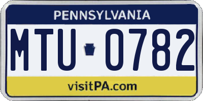 PA license plate MTU0782