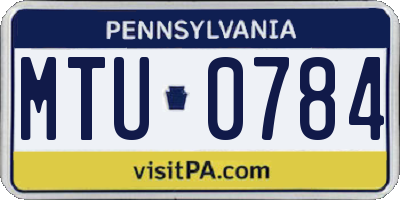 PA license plate MTU0784