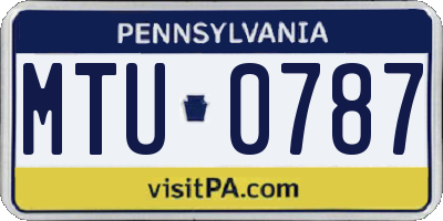 PA license plate MTU0787