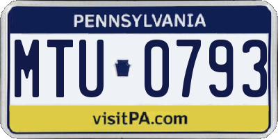 PA license plate MTU0793