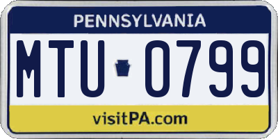 PA license plate MTU0799