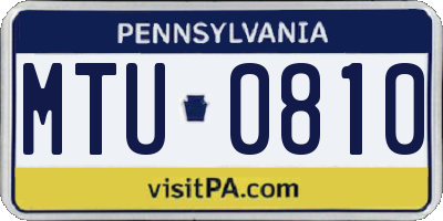 PA license plate MTU0810