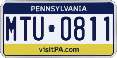 PA license plate MTU0811