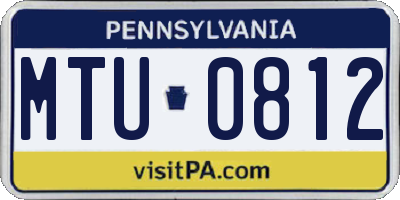 PA license plate MTU0812
