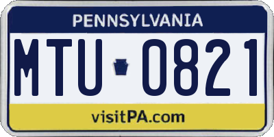 PA license plate MTU0821
