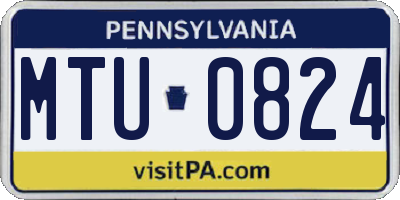 PA license plate MTU0824