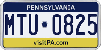 PA license plate MTU0825