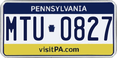 PA license plate MTU0827
