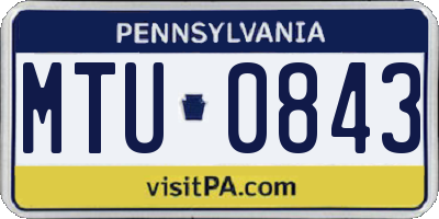 PA license plate MTU0843