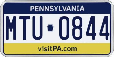 PA license plate MTU0844