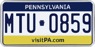 PA license plate MTU0859