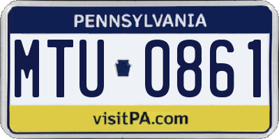 PA license plate MTU0861