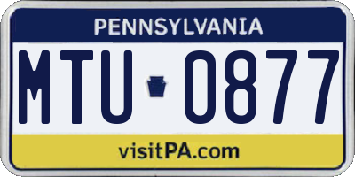 PA license plate MTU0877