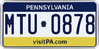 PA license plate MTU0878