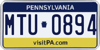 PA license plate MTU0894