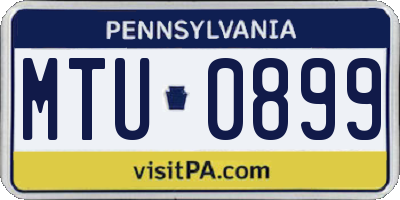 PA license plate MTU0899