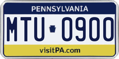 PA license plate MTU0900