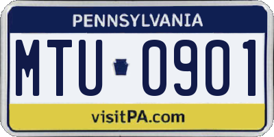 PA license plate MTU0901