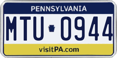 PA license plate MTU0944
