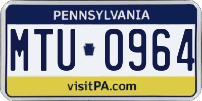 PA license plate MTU0964
