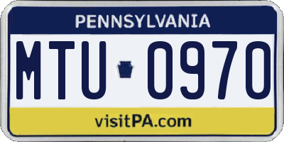 PA license plate MTU0970