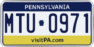 PA license plate MTU0971