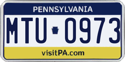 PA license plate MTU0973